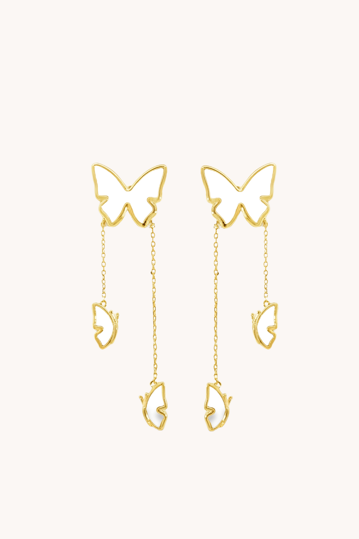 Butterfly Trio Mother Of Pearl Drop Earrings