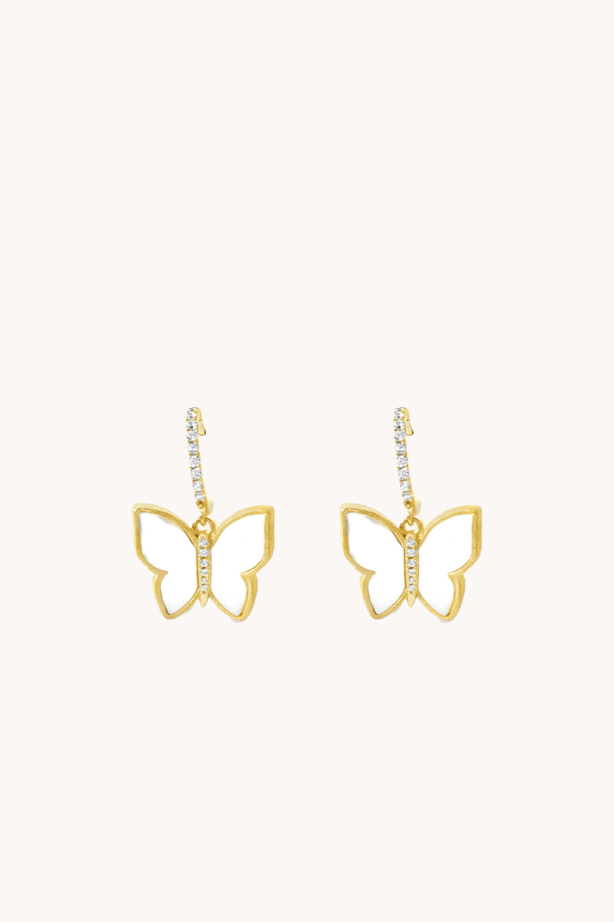 Butterfly Mother of Pearl Drop Earrings