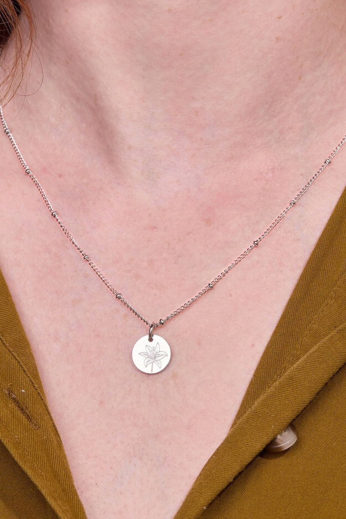 May Lily Silver Birthflower Necklace