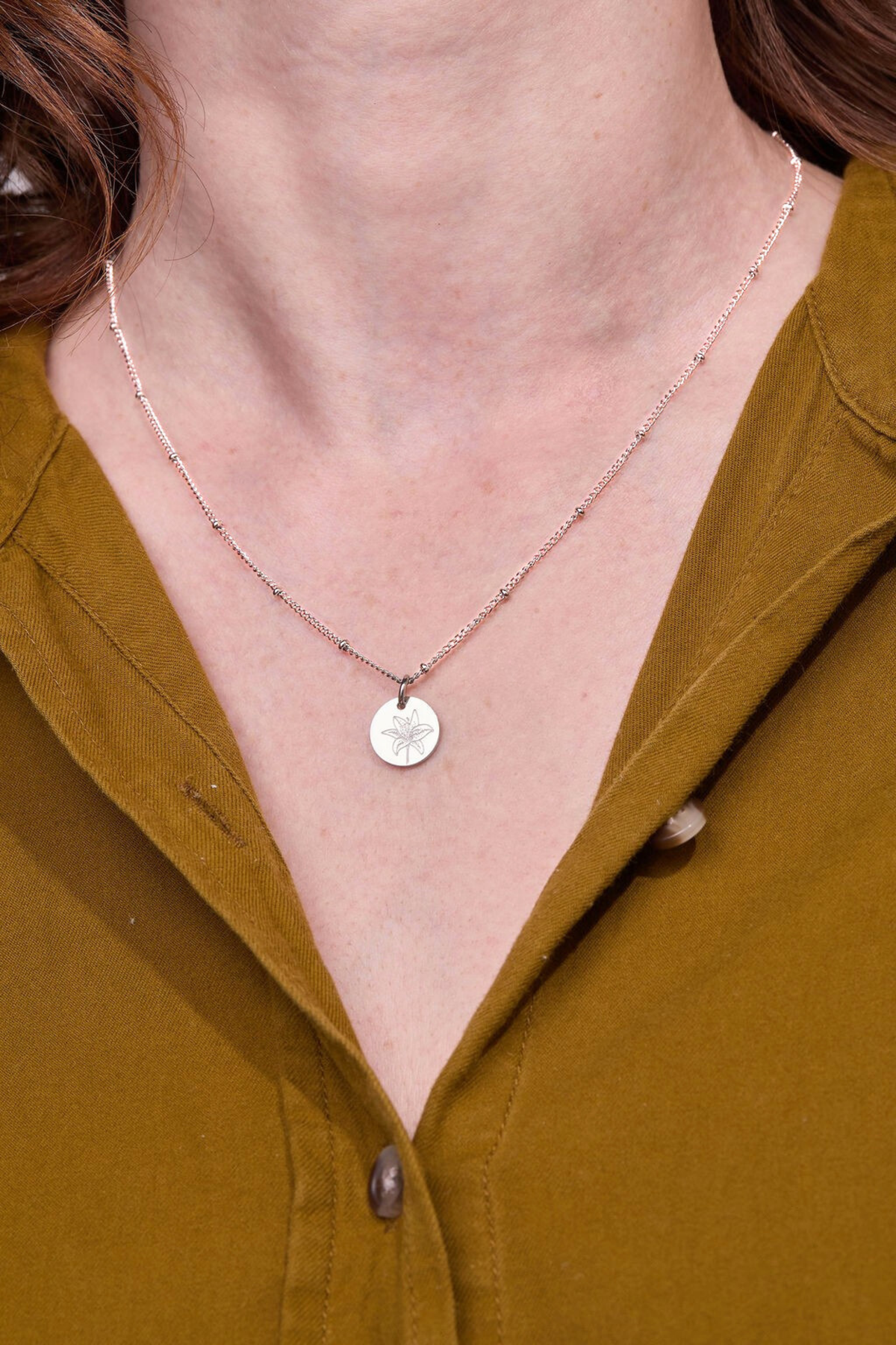 May Lily Silver Birthflower Necklace