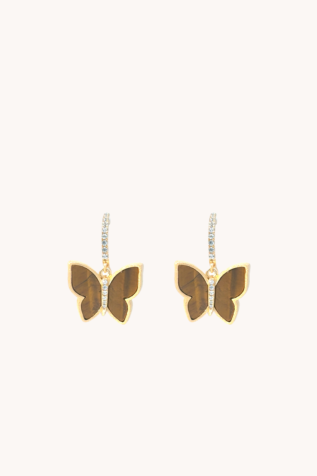 Butterfly Tiger Of Eye Drop Earrings