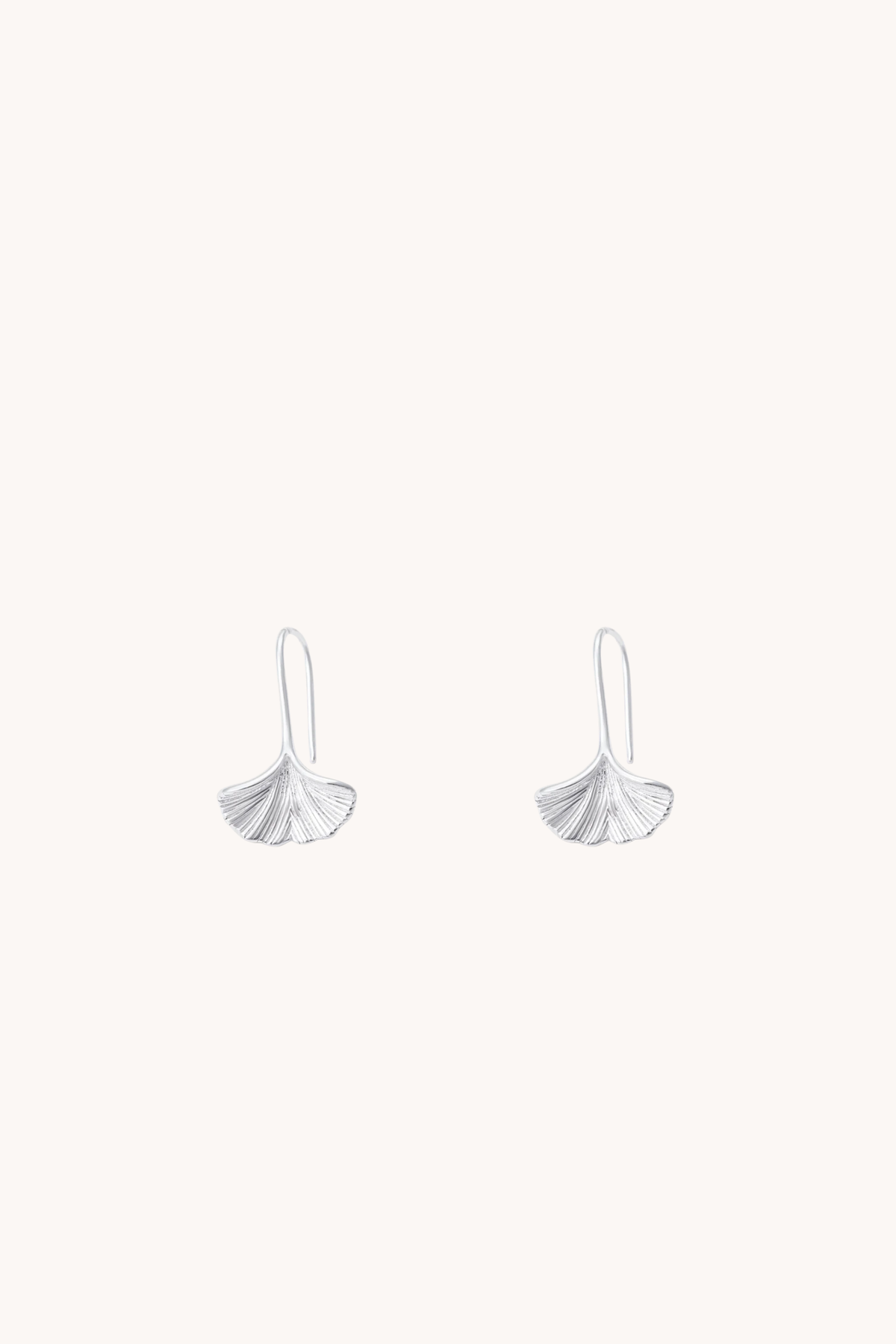 Gingko Leaf Silver Stud Earrings