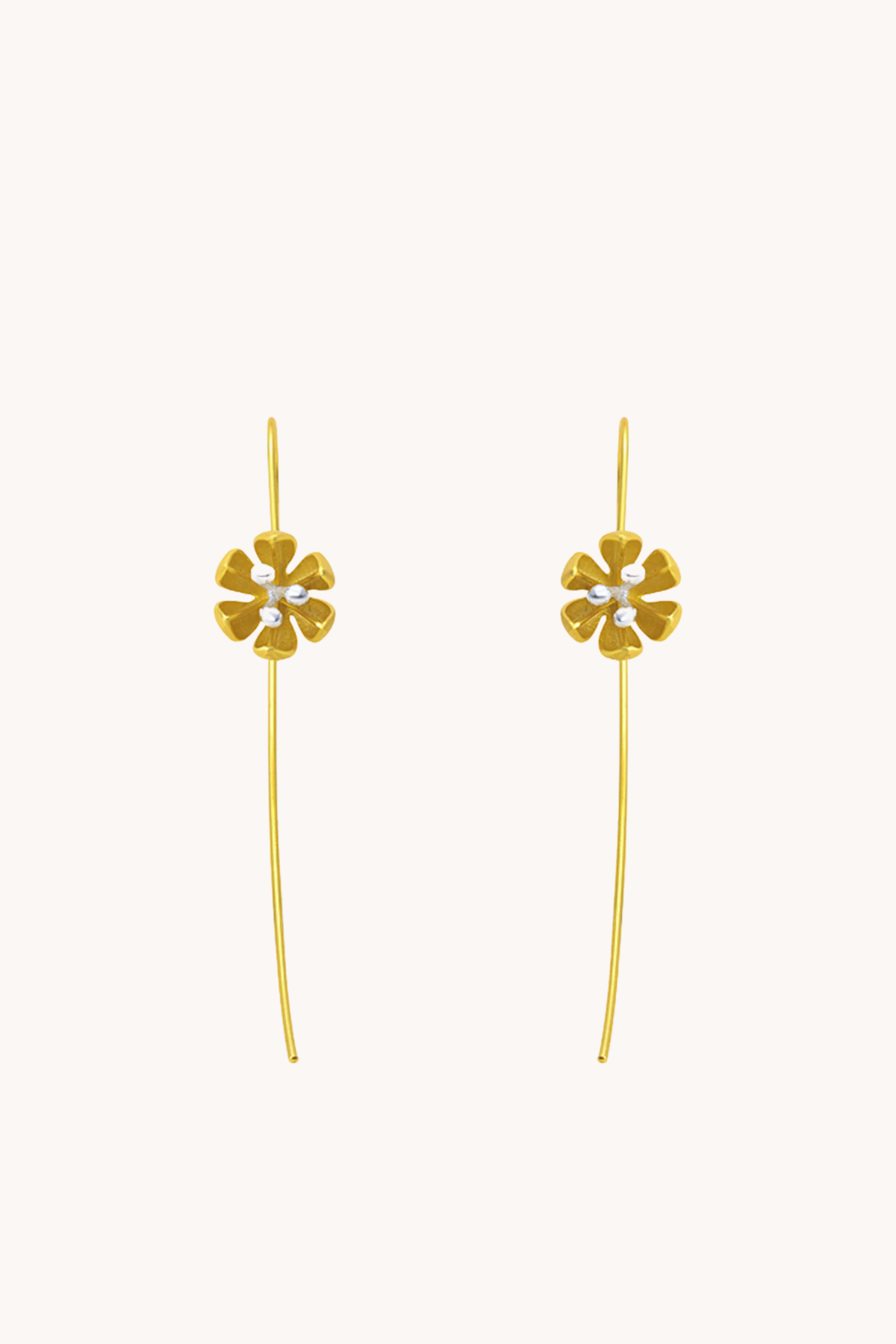 Blossoming Bud Gold Drop Earrings