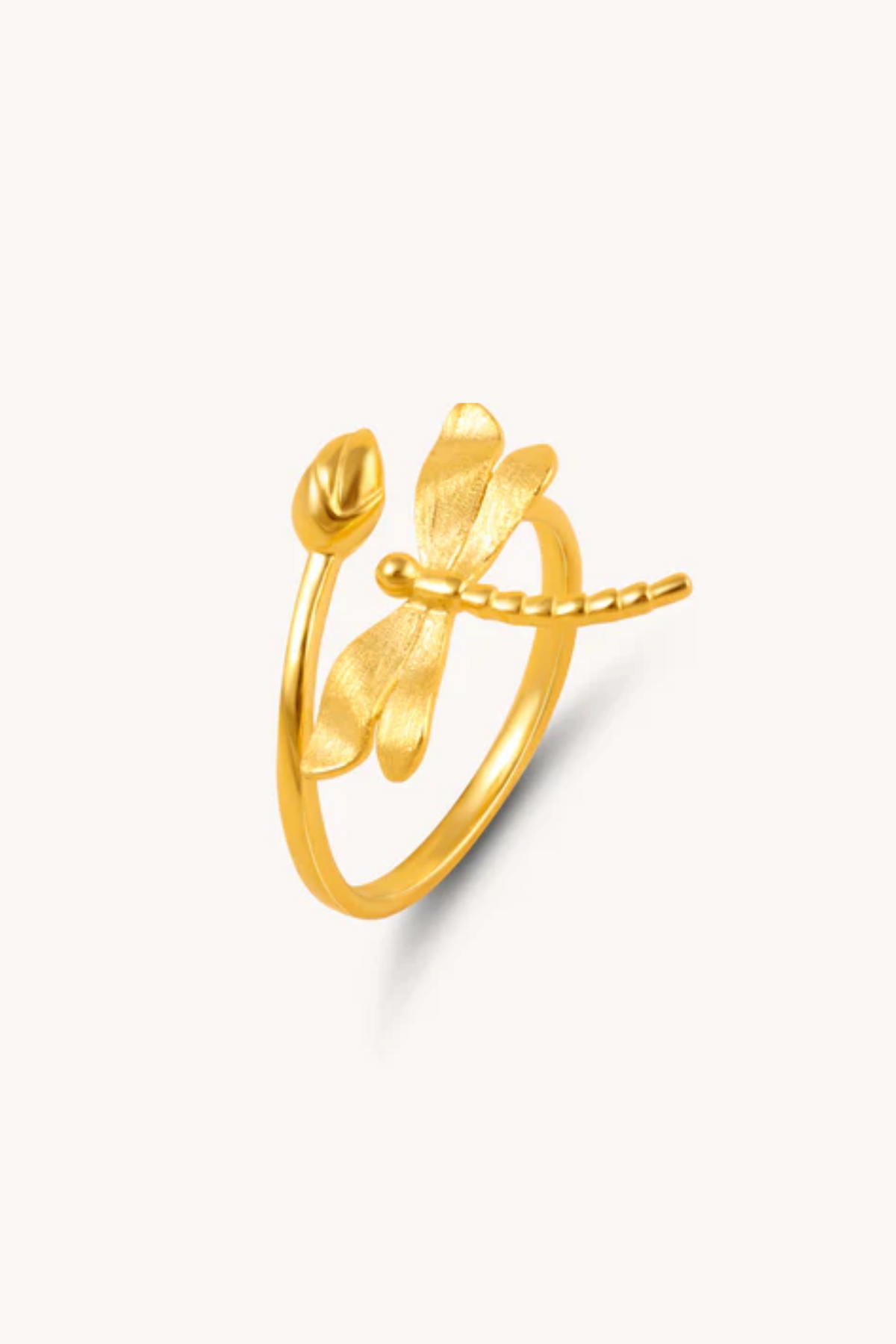 Dragonfly Gold Adjustable Ring