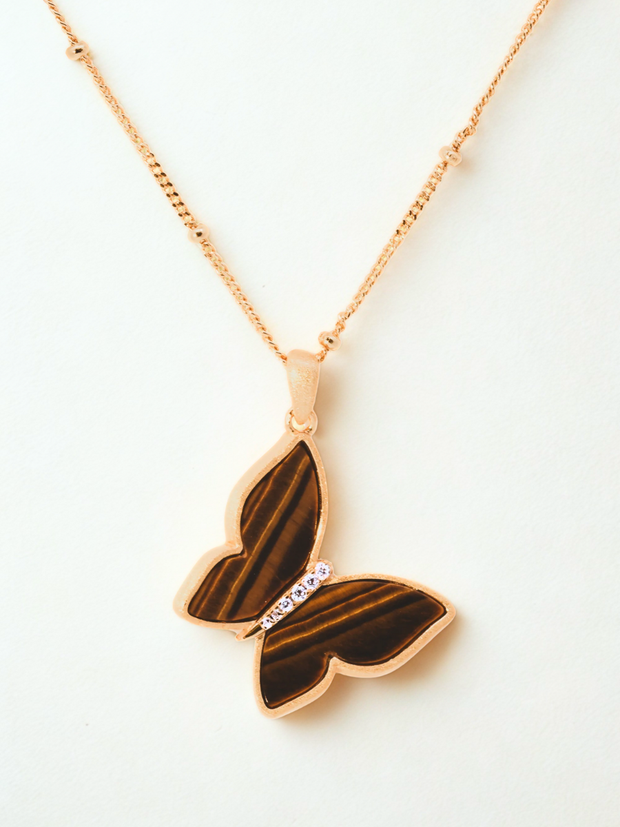 Butterfly Tiger Of Eye Necklace