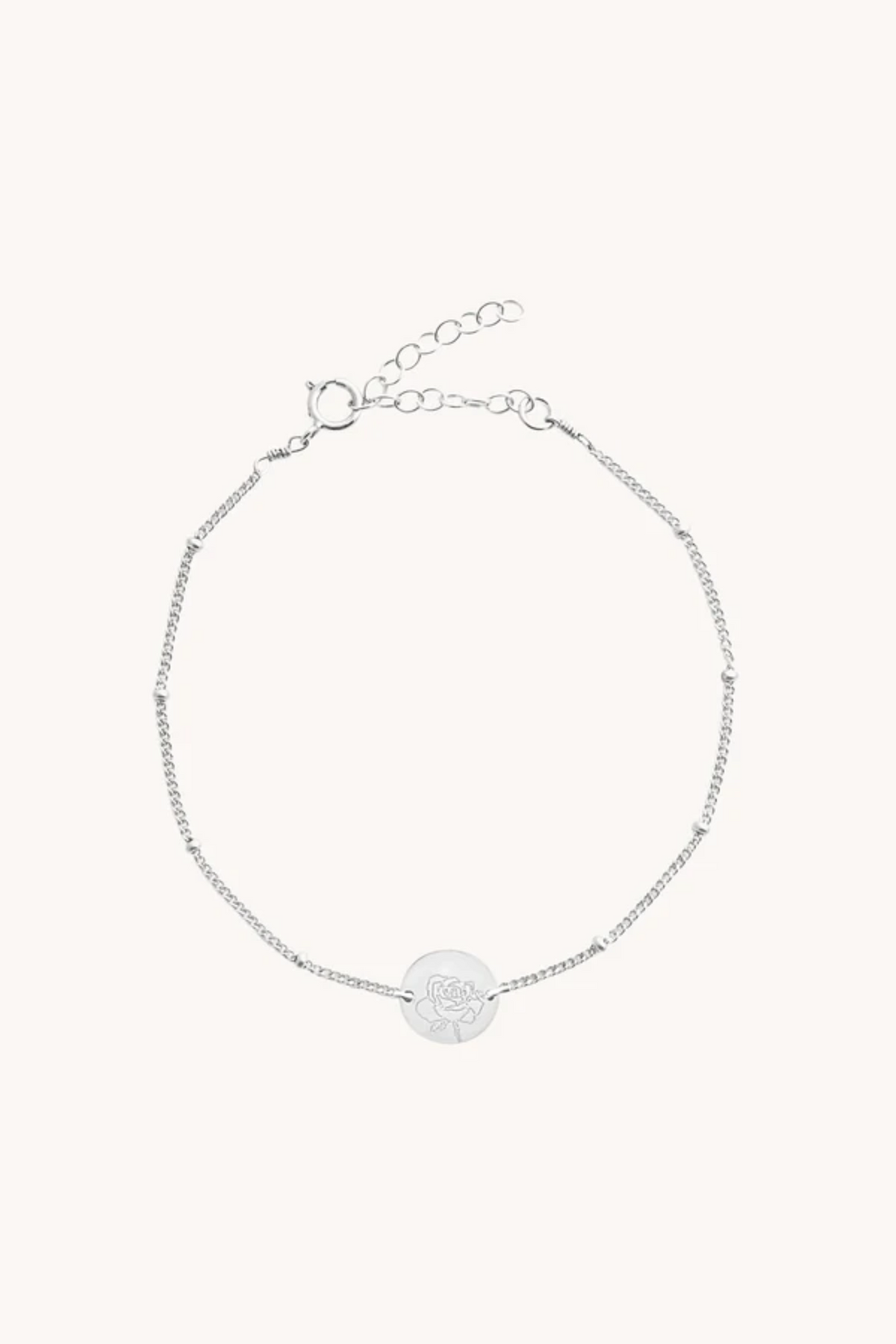 June Rose Silver  Birthflower Bracelet