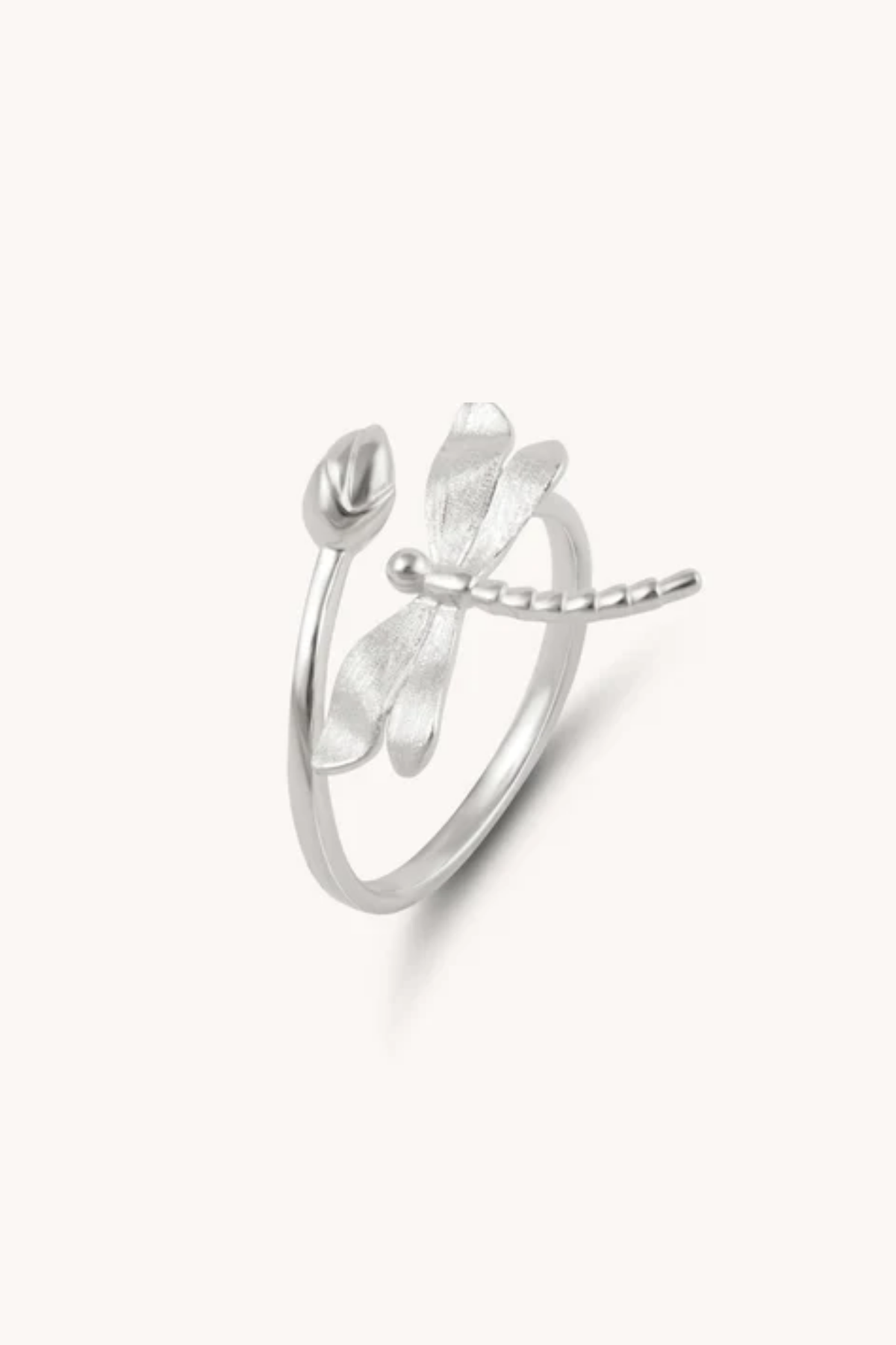 Dragonfly Silver Adjustable Ring