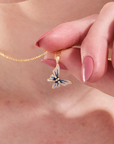 Butterfly Blue Gold Necklace