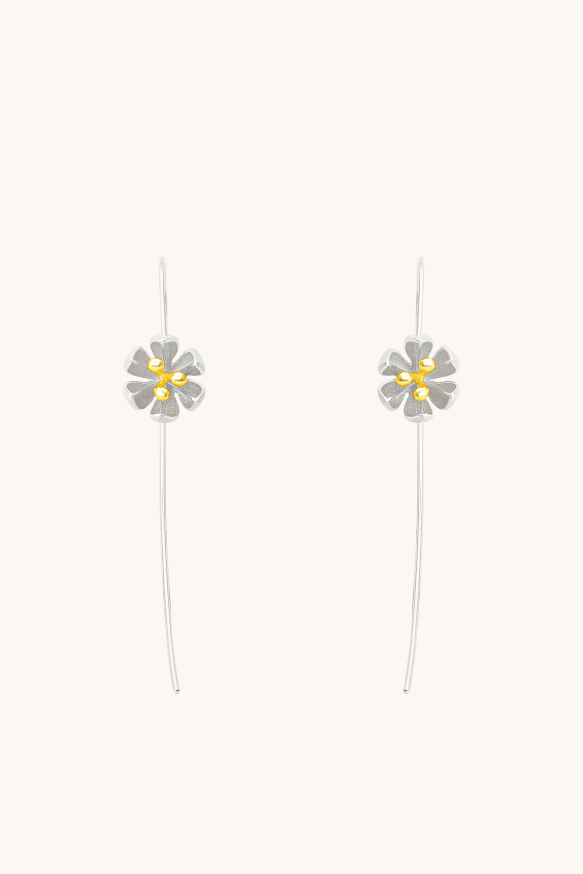 Blossoming Bud Silver Drop Earrings