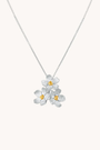 Cherry Blossom Bunch Silver Pendant With Chain