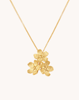 Cherry Blossom Bunch Gold Pendant With Chain