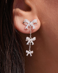 Beautiful Bow Silver Drops