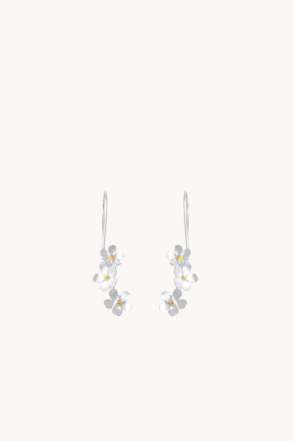 Cherry Blossom Cascade Silver Drop Earrings