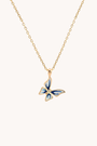 Butterfly Blue Gold Necklace