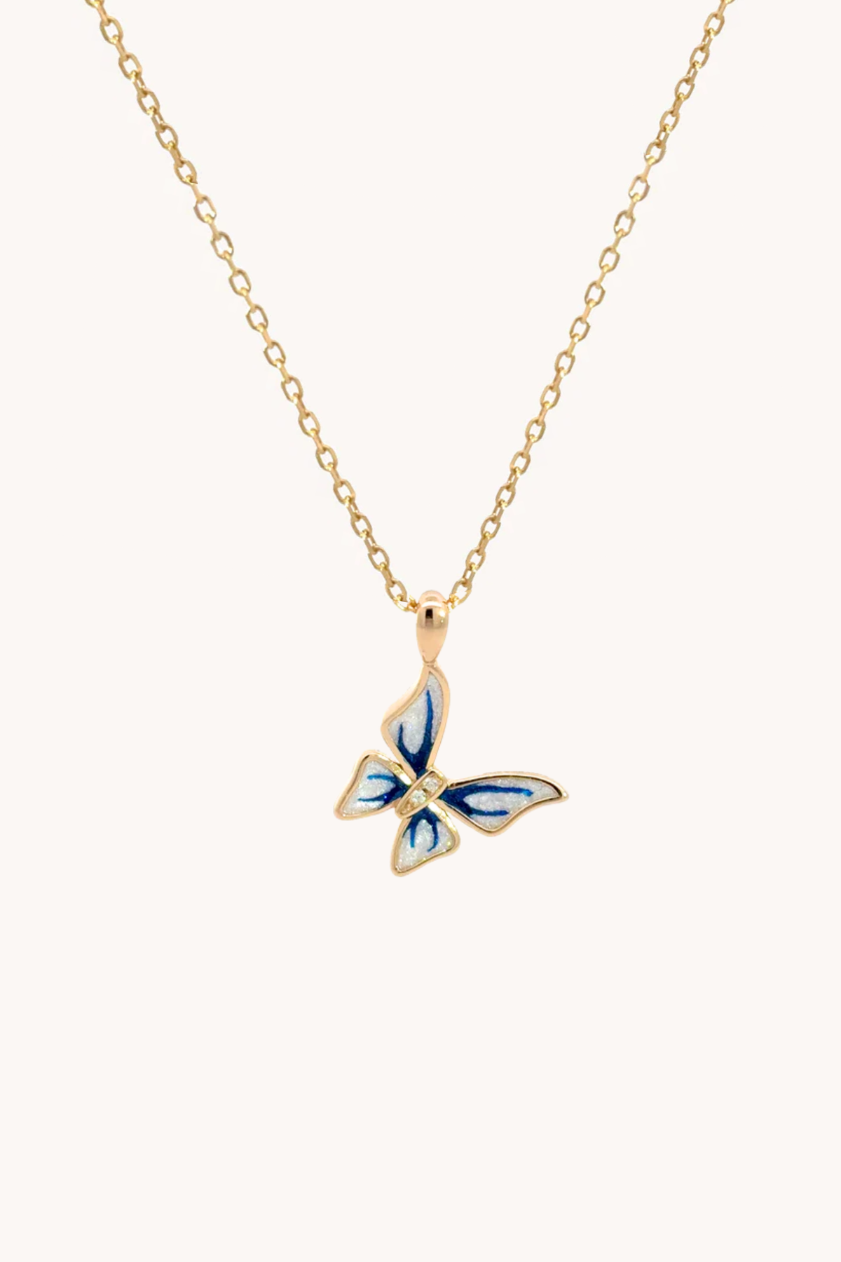 Butterfly Blue Gold Necklace