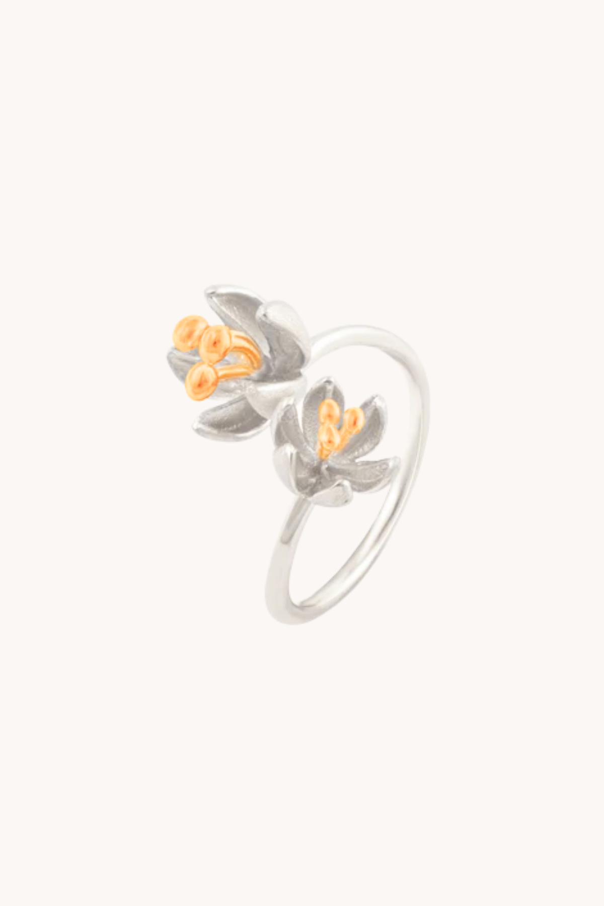 Blossoming Buds Silver Adjustable Ring