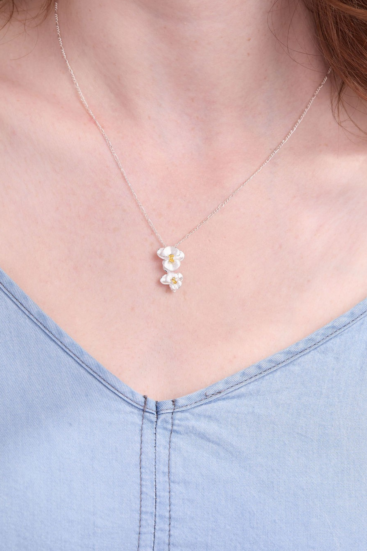 Orchid Silver Necklace