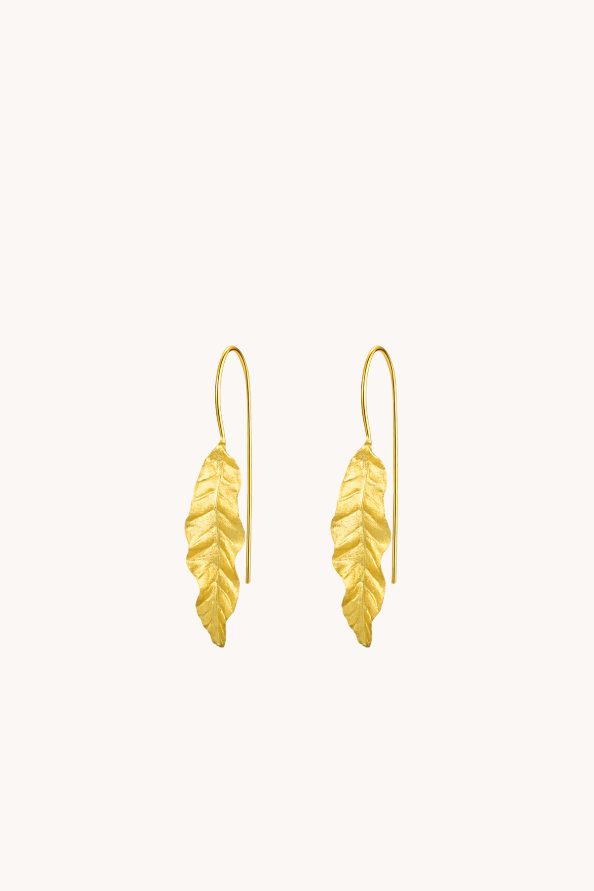 Rose Leaf Gold Drop Earring