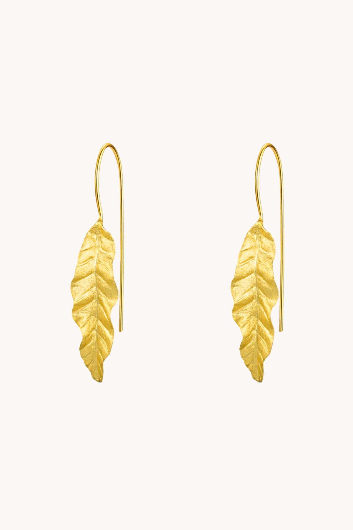 Rose Leaf Gold Drop Earring