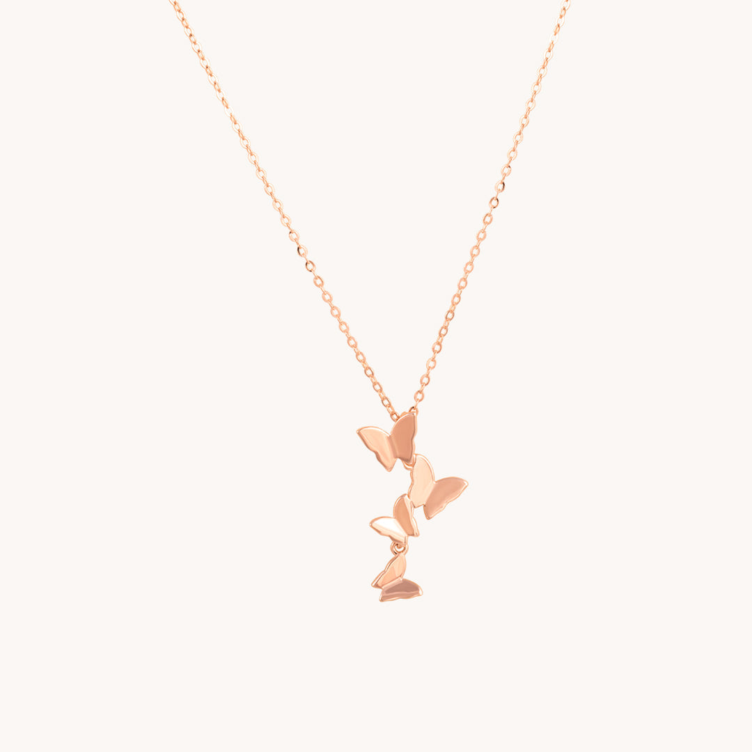 Butterfly bunch Gold Necklace W.