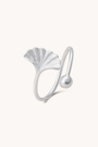 Gingko Silver Adjustable Ring