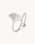 Gingko Silver Adjustable Ring