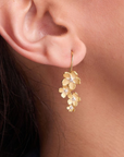Cherry Blossom Gold Drop Earrings