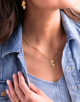 Cherry Blossom Gold Drop Earrings