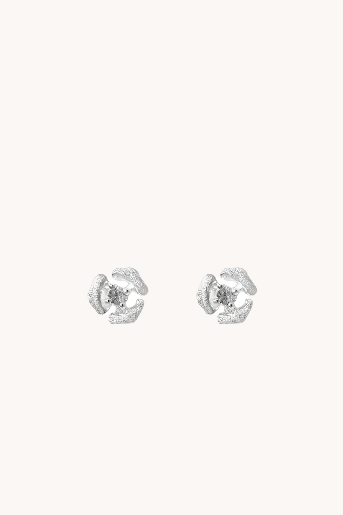 Rosebud silver stud earrings