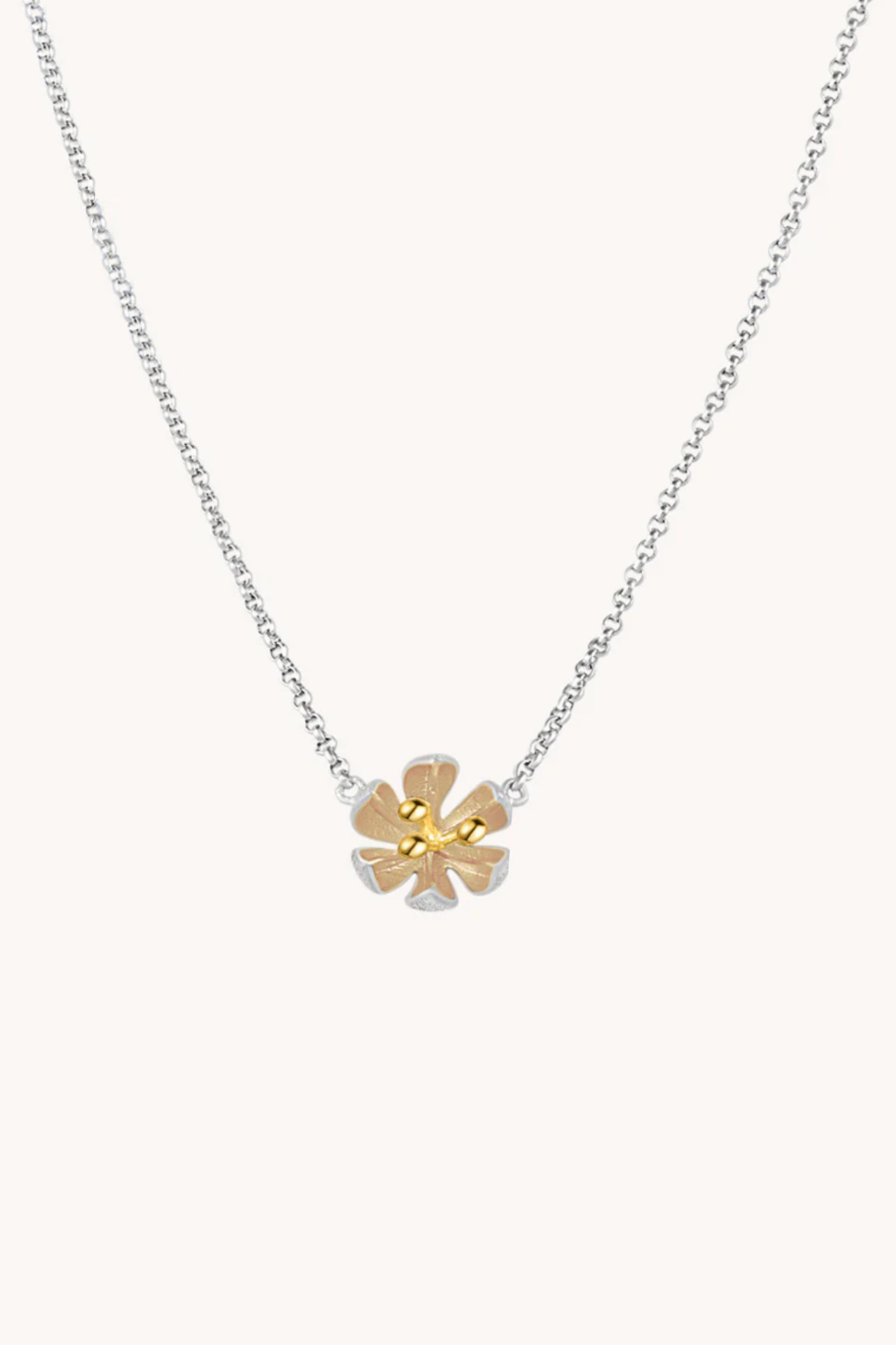 Blossom Flower Silver Necklace