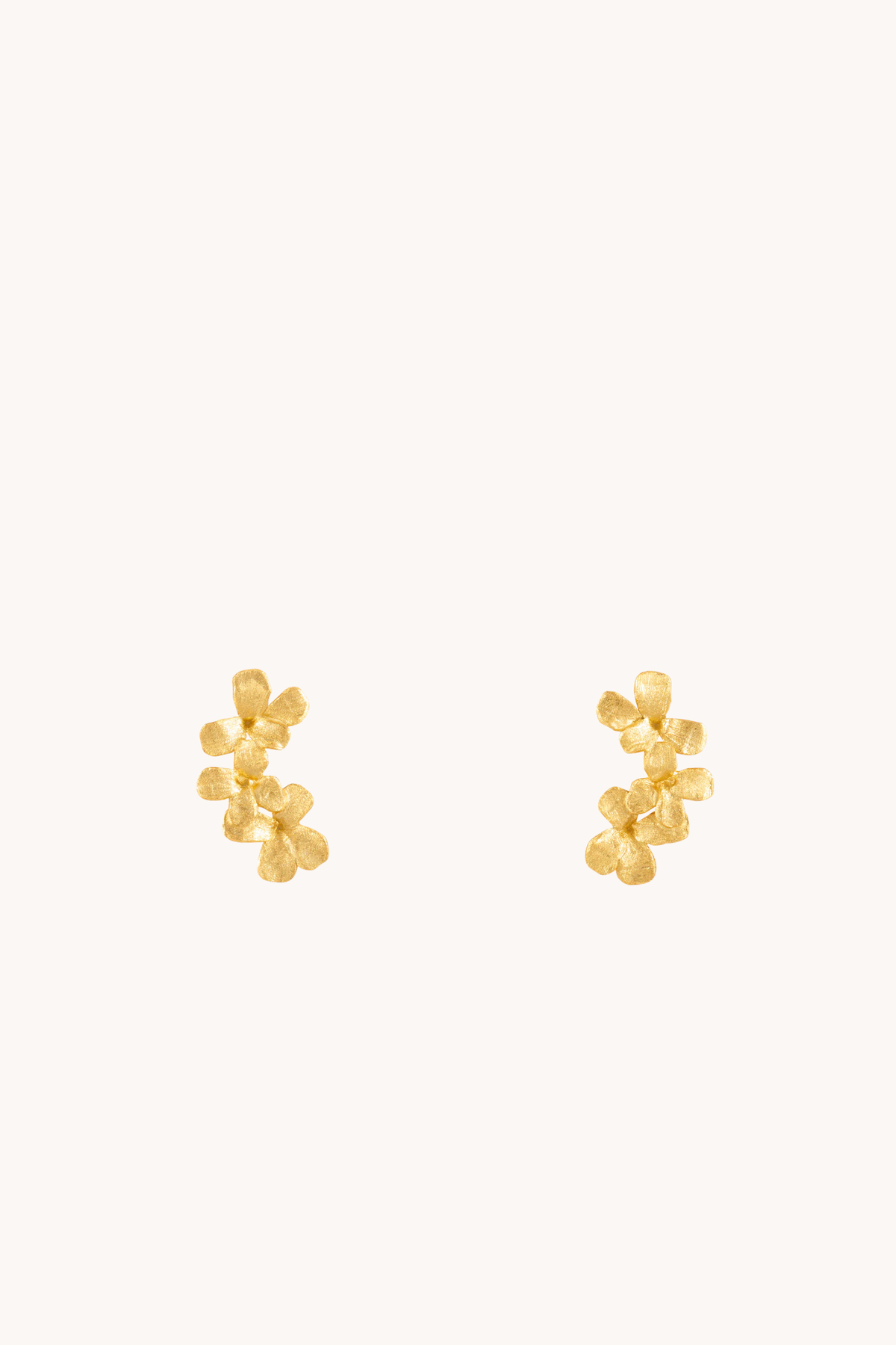 Mustard Flower Gold Stud Earrings