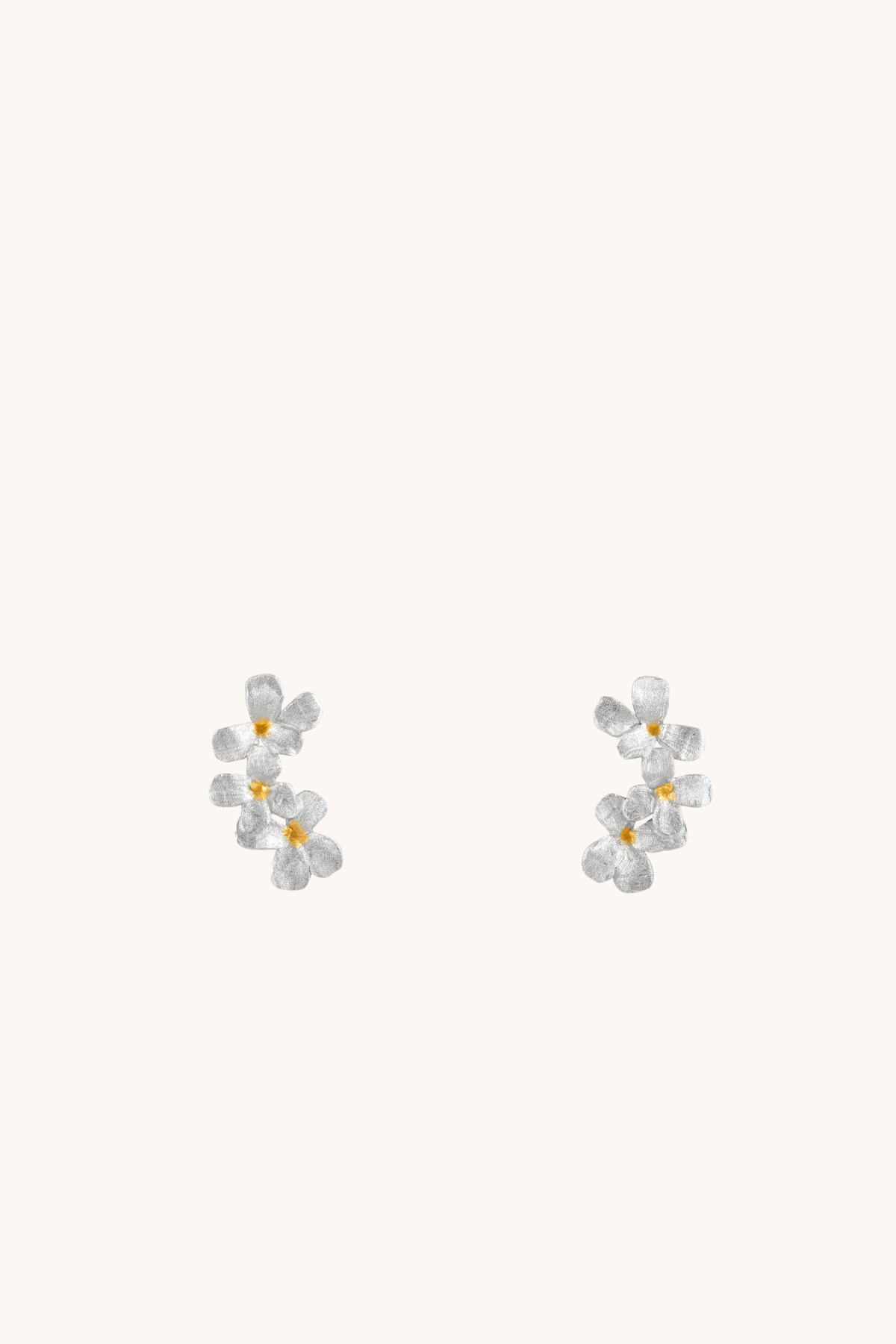 Mustard Flower Silver Stud Earrings