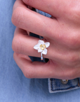 Daffodil Silver Adjustable Ring