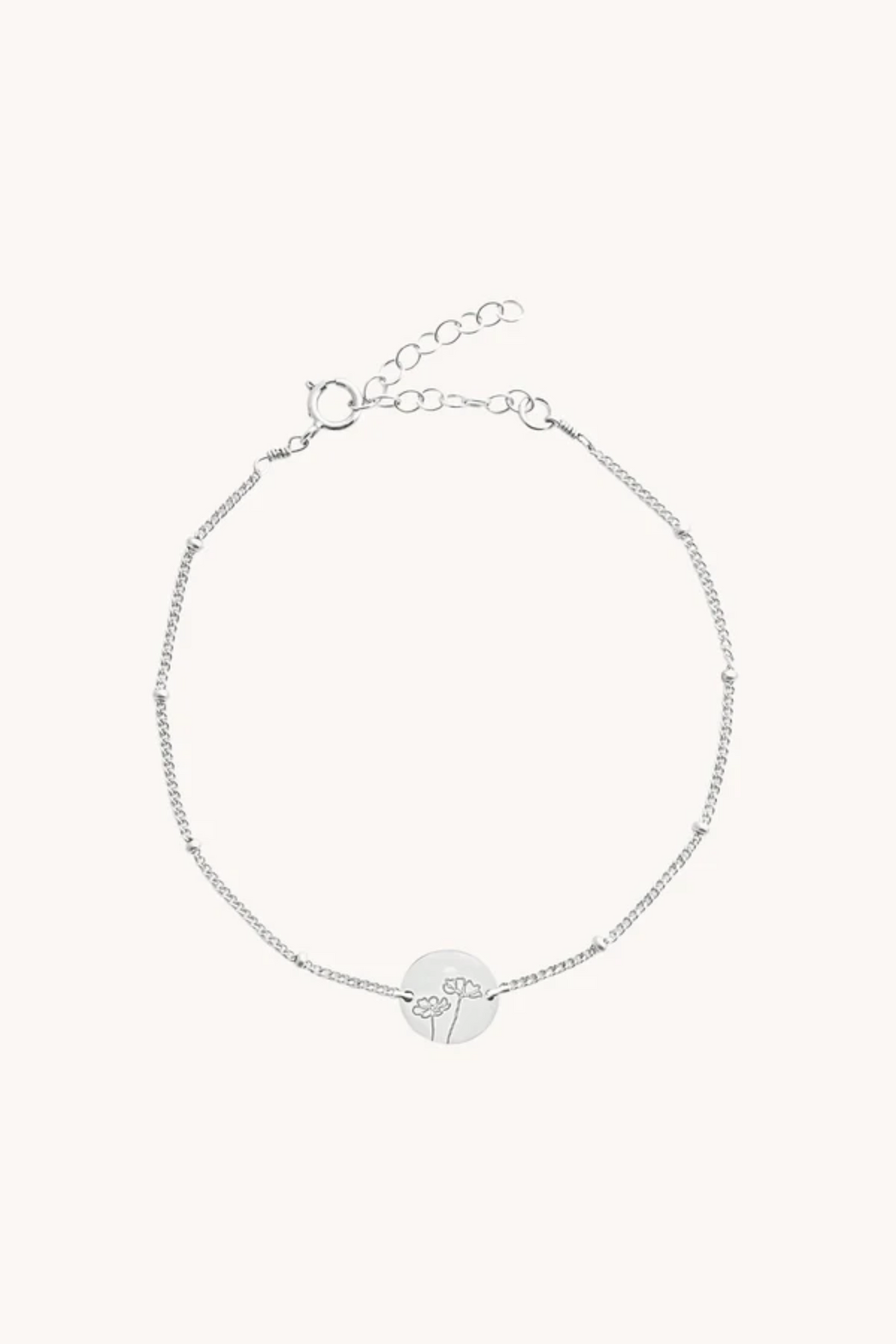 October Cosmos Silver Birthflower Bracelet