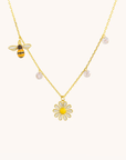 Honeybee floral Gold Necklace