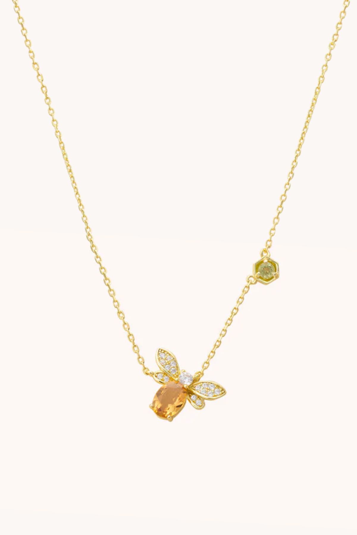 Honeybee Citrine Gold Necklace
