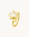 Lotus Blossom Gold Adjustable Ring
