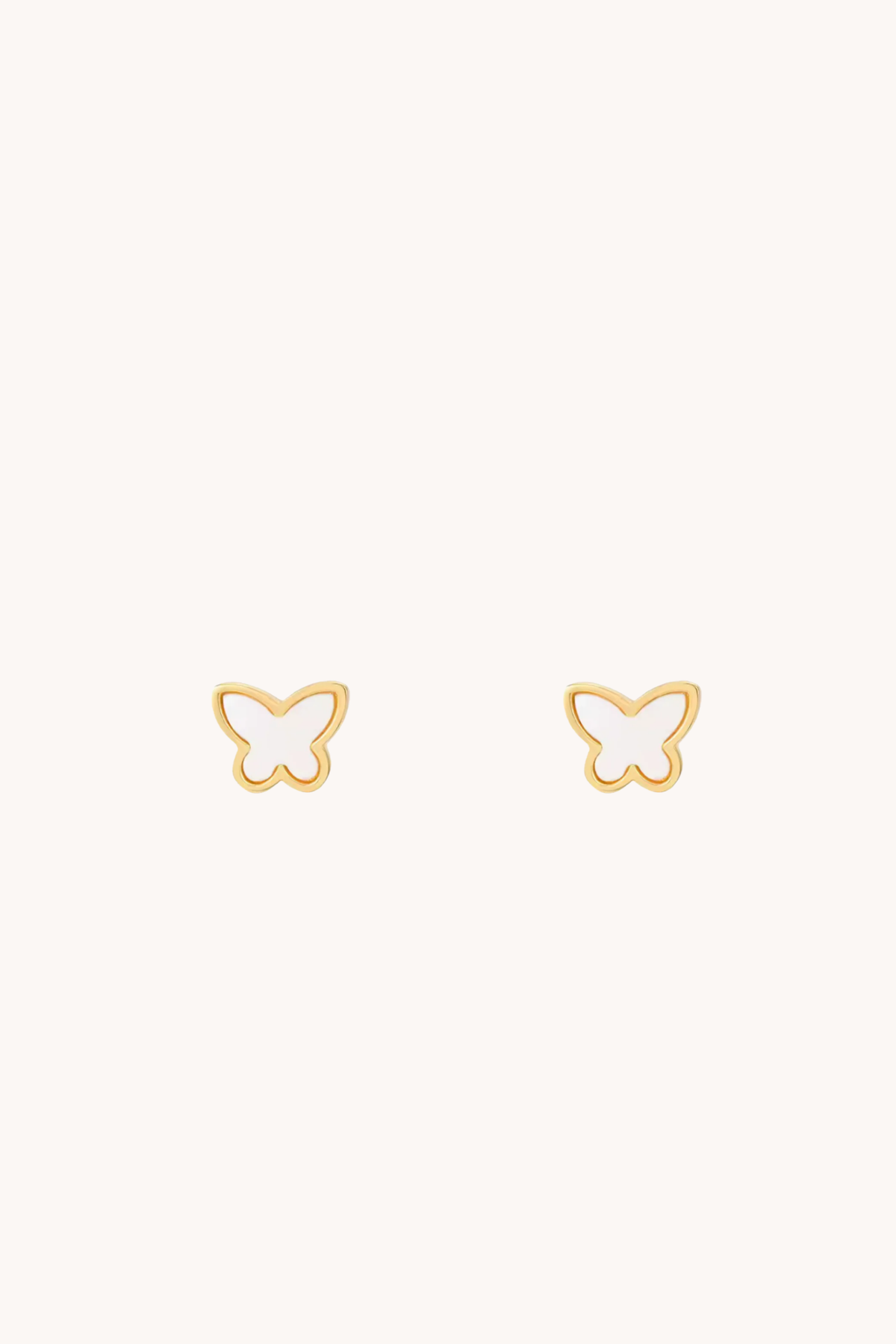 White Enamel Butterfly Studs
