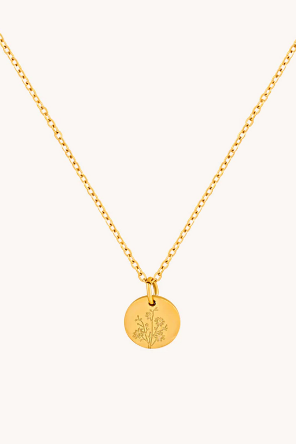 September Aster Gold Birthflower Necklace