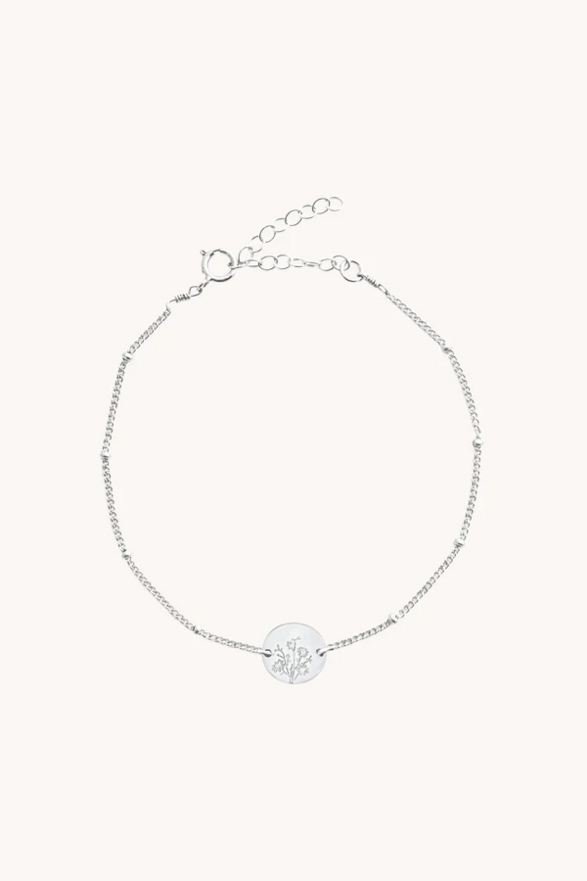 September Aster Silver Birthflower Bracelet