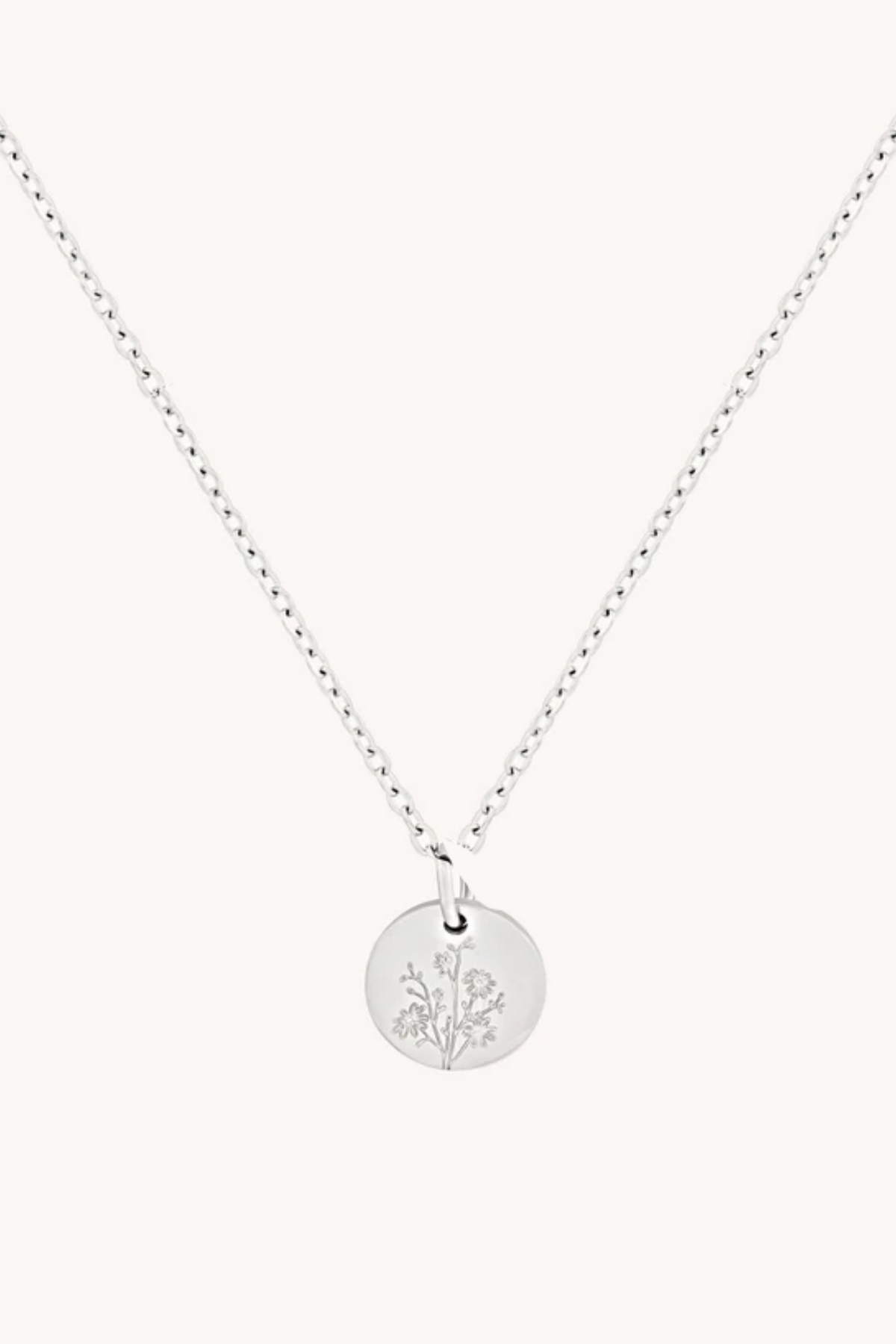September Aster Silver Birthflower Necklace
