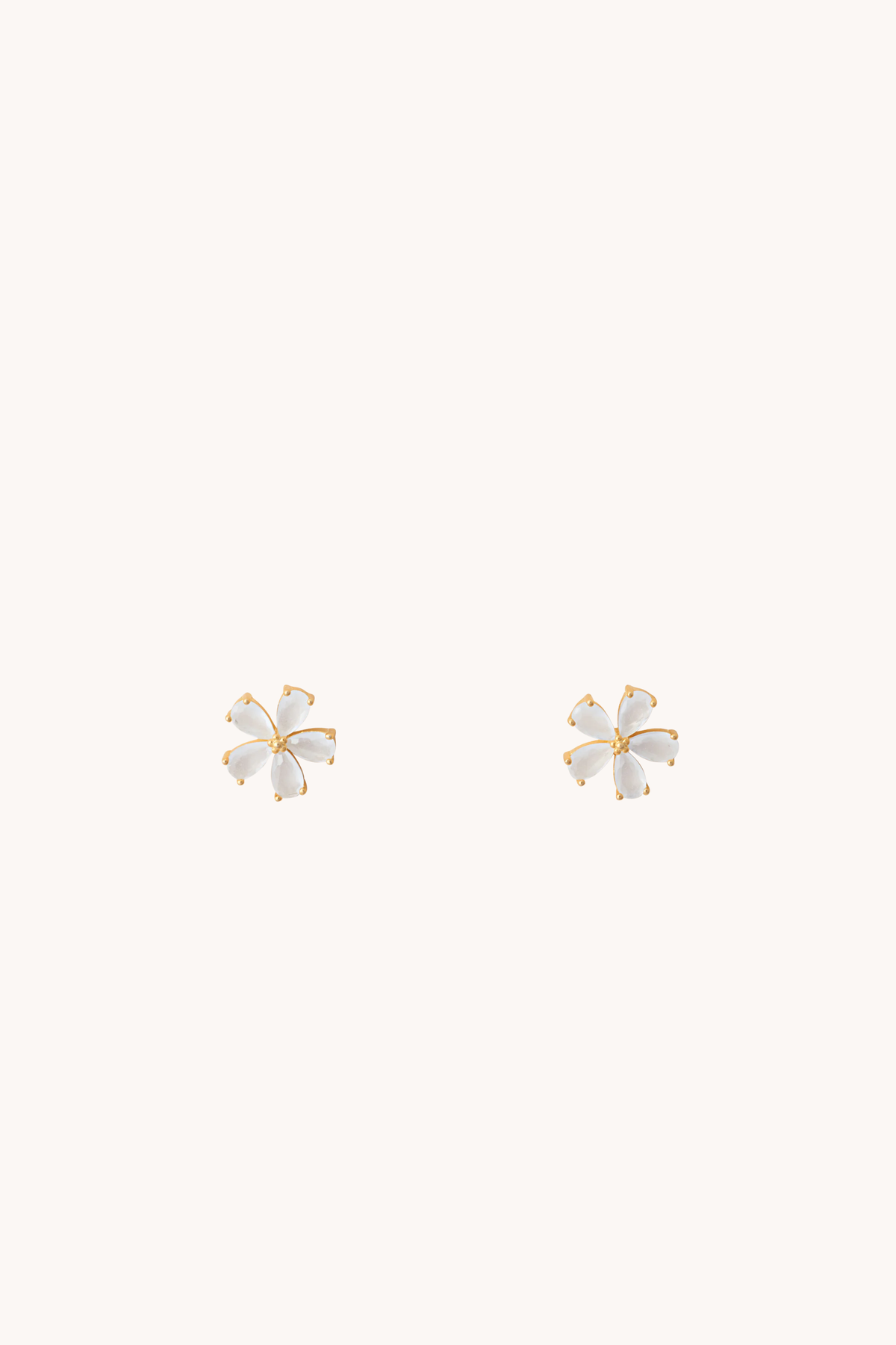 Plumeria Gold Stud Earrings