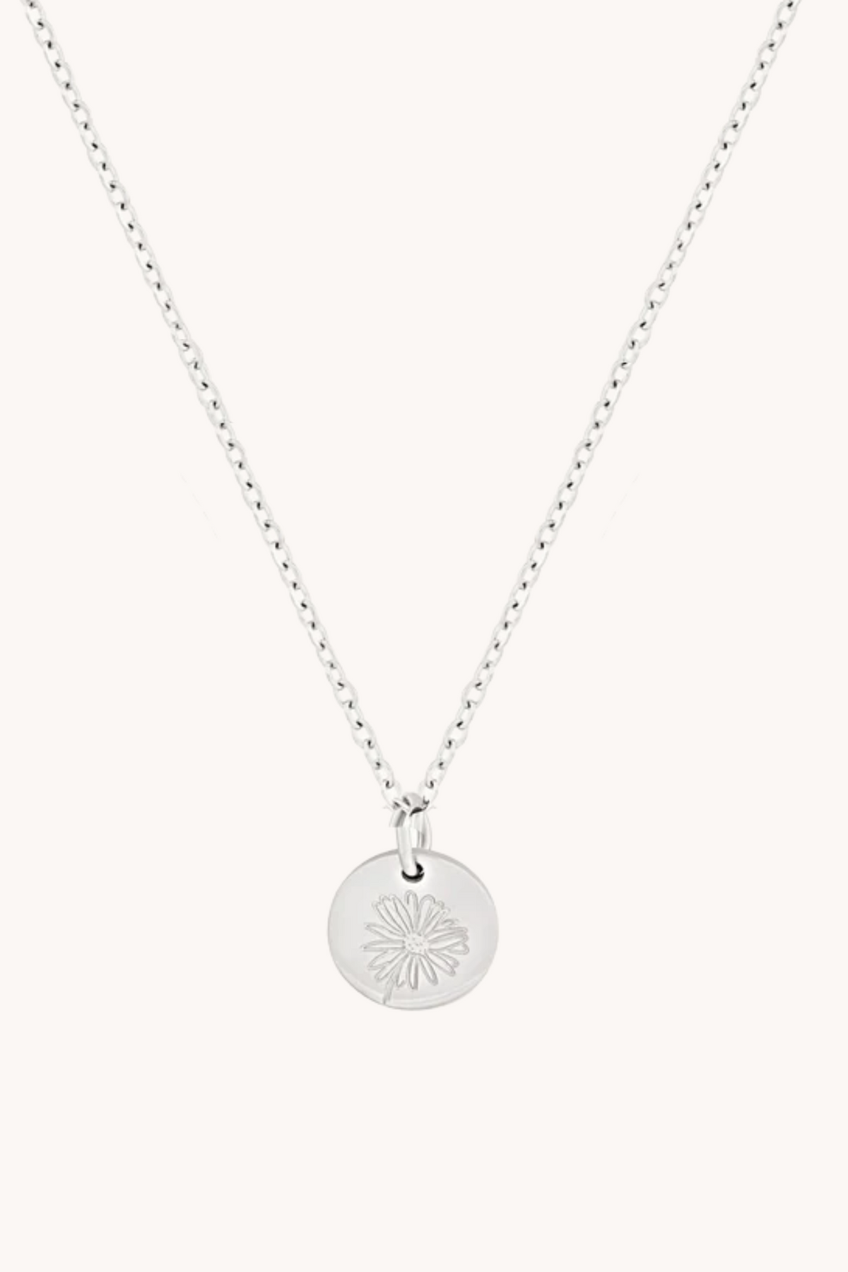 April Daisy Silver Birthflower Necklace