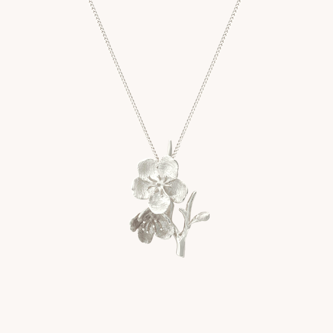 Flower Bunch Silver Pendant with chain