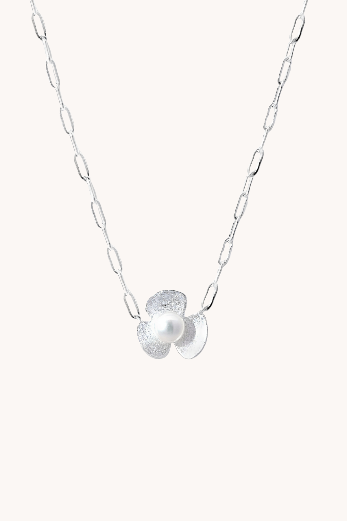 Broad Leaf Silver Necklace