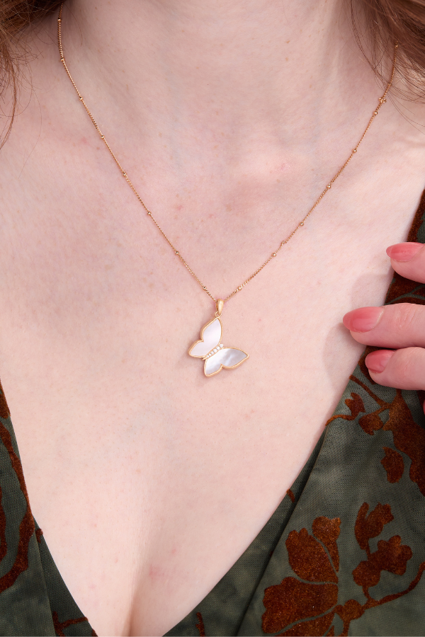 Butterfly Mother of Pearl Necklace