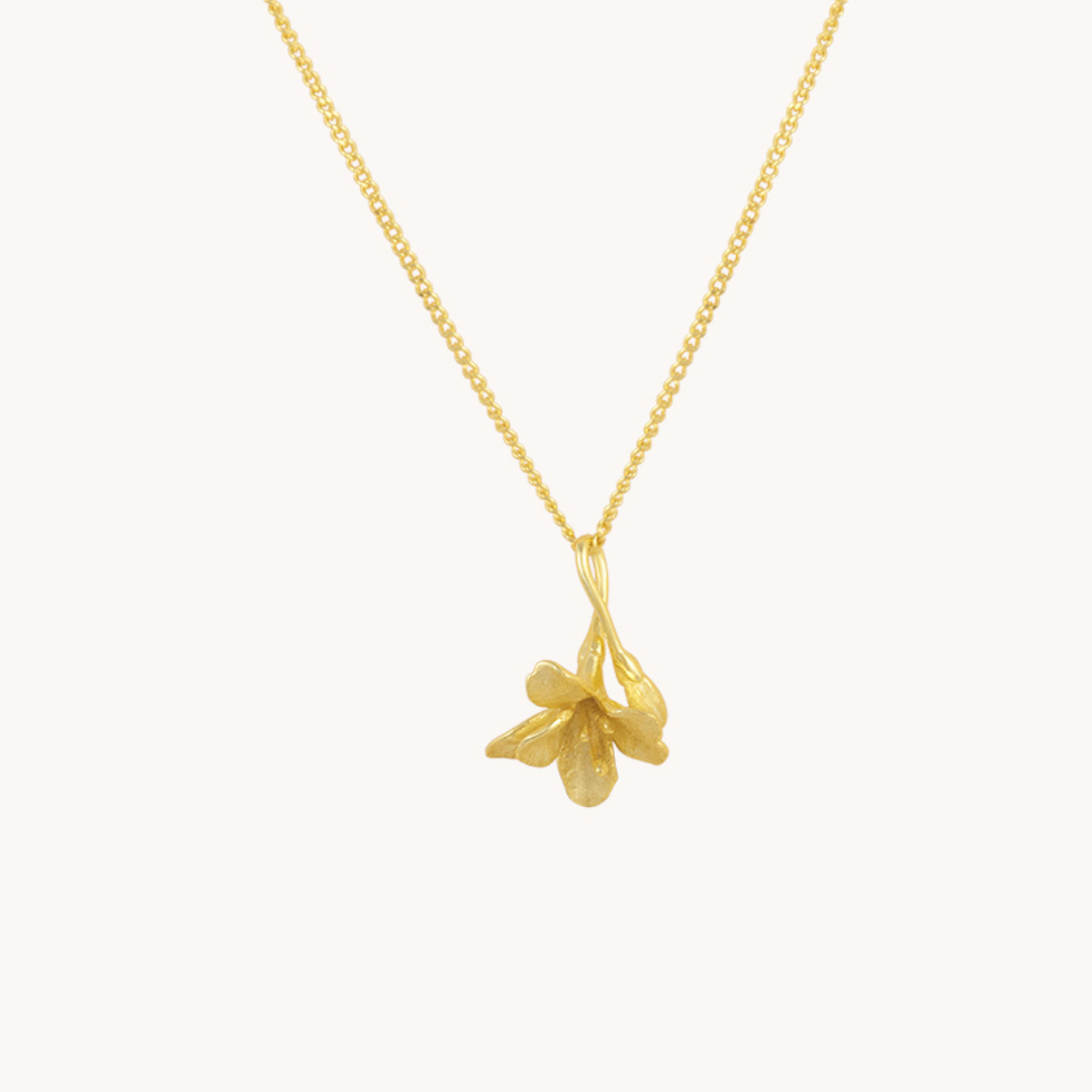 Freesia Gold Pendant with Chain