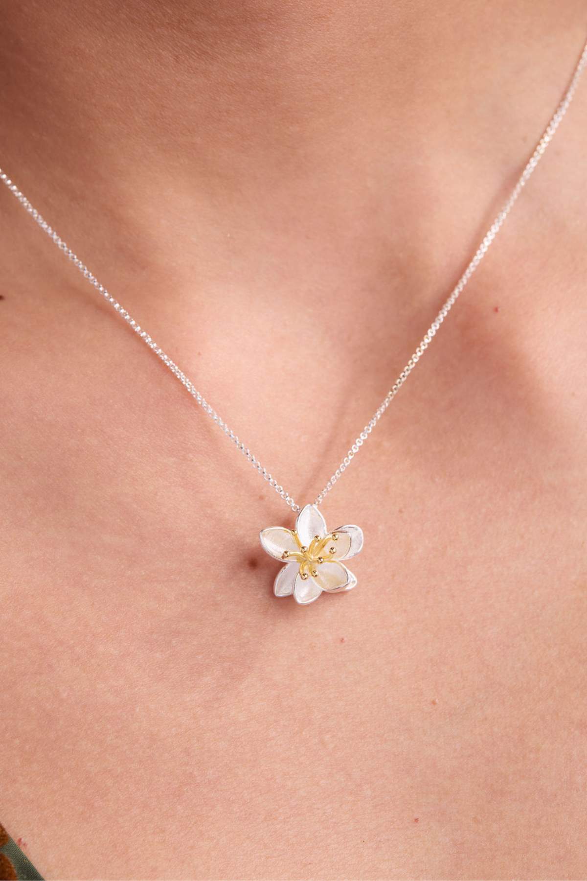 Lotus Silver Necklace