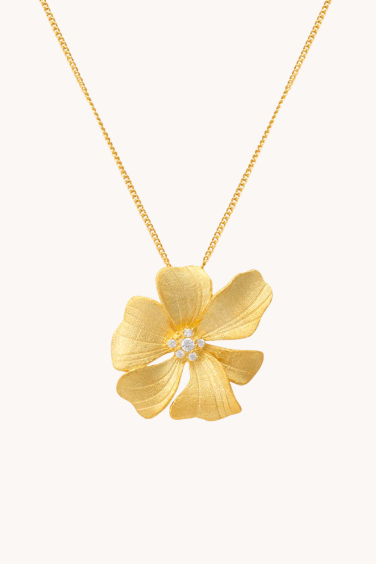 Rose Periwinkle Gold Pendant with Chain