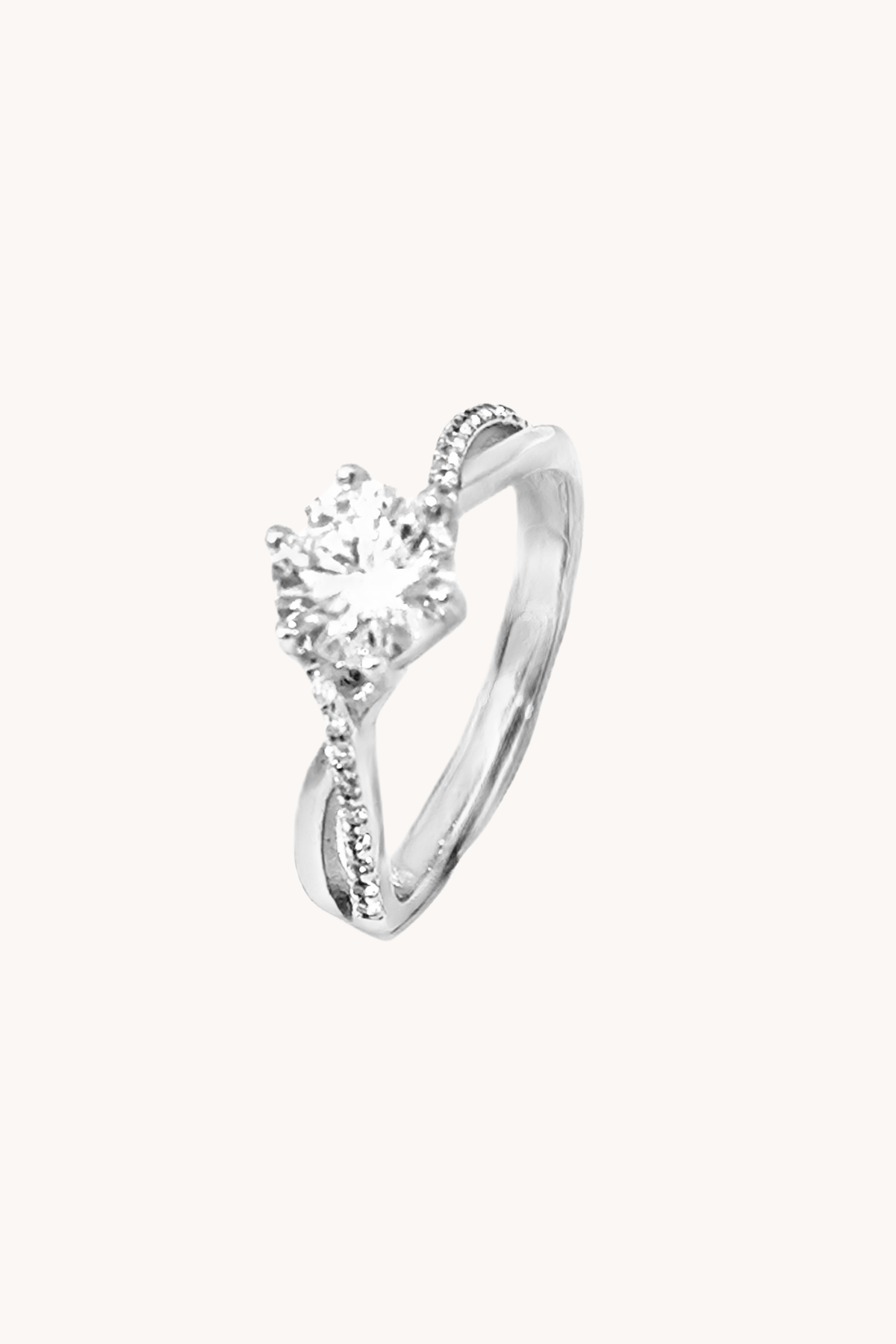 Ribbon Wrap Engagement Silver Adjustable Ring